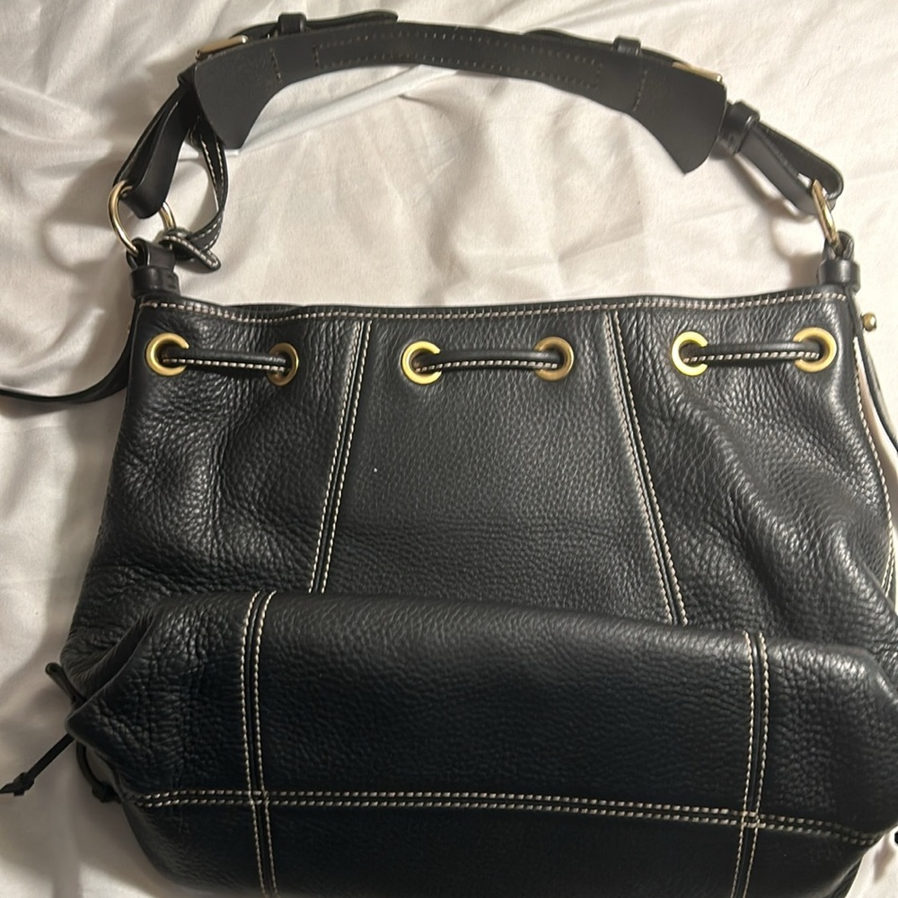 Dooney & Bourke Drawstring bag with tassels and duck tag. - Picture 9 of 12